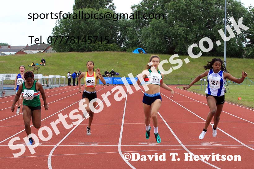 Womens under-20s 100 metres, 2022 Northern Senior and Under-20 Champs., Wavertree Athletics Centre, Liverpool. Photo: David T. Hewitson/Sports for All Pics